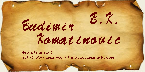 Budimir Komatinović vizit kartica